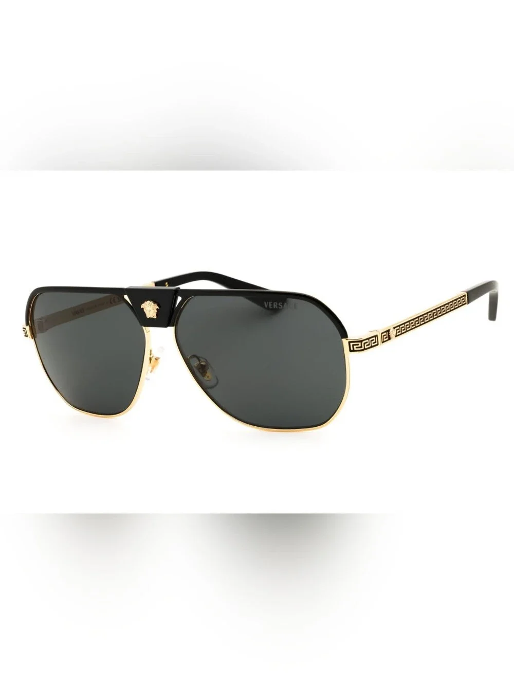 Versace 0VE2294, Black / Dark Grey, Aviator, Men's Sunglasses,    Size61X12X145